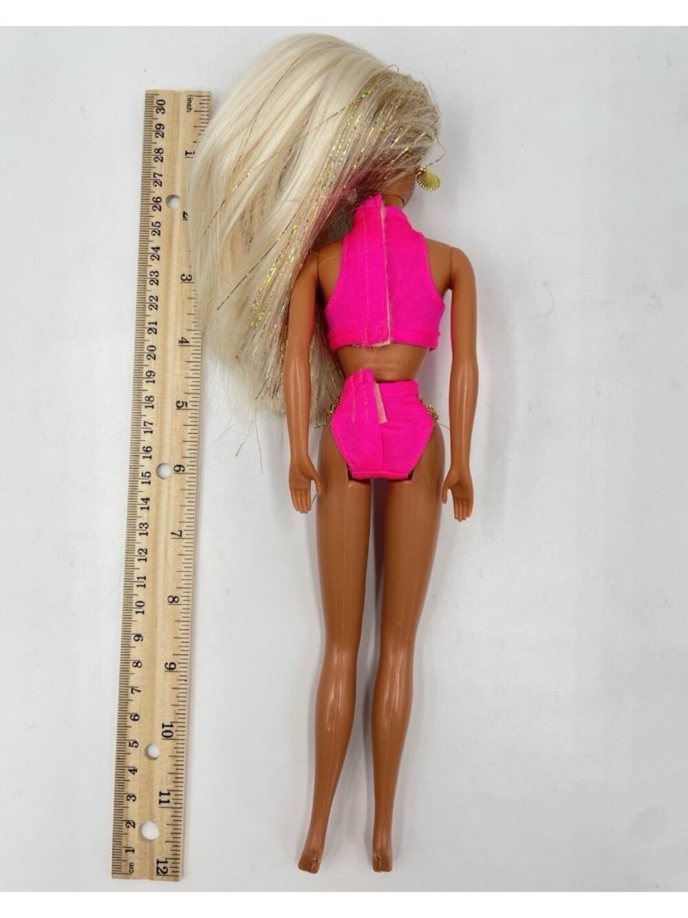 Vintage Splash'N Color Barbie Color Change Braid with Original Bikini & Earrings - Picture 11 of 14